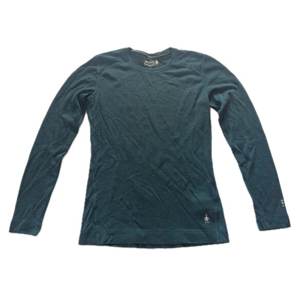 Smartwool Women’s 100% Merino Wool Base Layer Long Sleeve Size M Dark Green - Picture 1 of 7